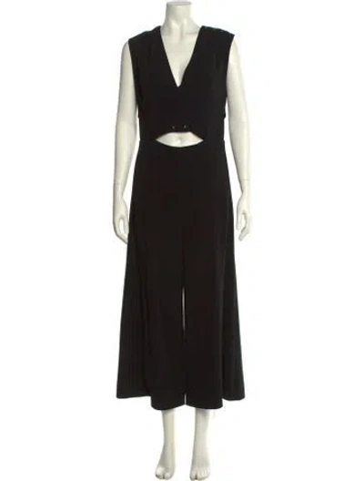 Pre-owned Derek Lam 10 Crosby V-neck Jumpsuit In Black