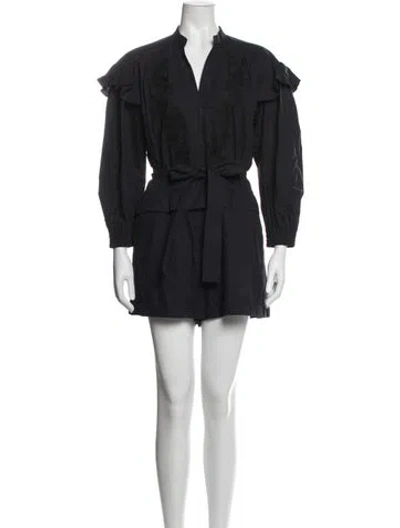Pre-owned Derek Lam 10 Crosby V-neck Jumpsuit In Black
