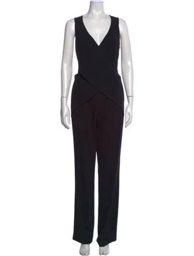 Pre-owned Derek Lam 10 Crosby V-neck Jumpsuit In Black