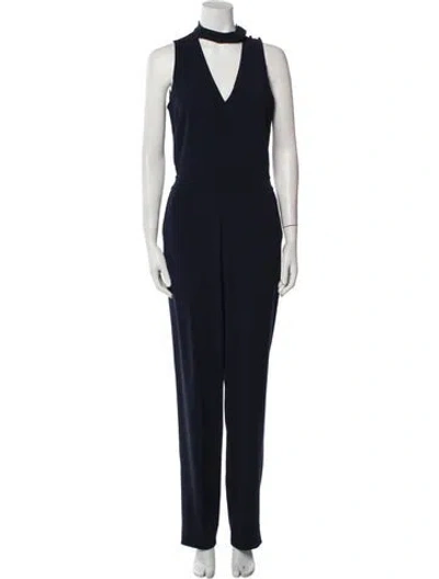 Pre-owned Derek Lam 10 Crosby V-neck Jumpsuit In Blue