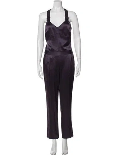 Pre-owned Derek Lam 10 Crosby V-neck Jumpsuit In Purple