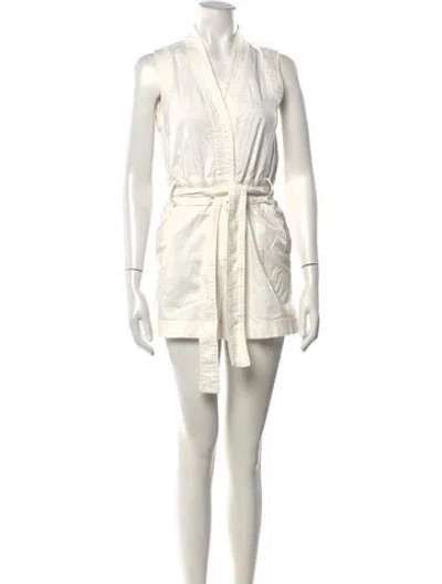 Pre-owned Derek Lam 10 Crosby V-neck Jumpsuit In White