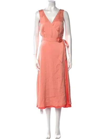 Pre-owned Derek Lam 10 Crosby V-neck Long Dress In Pink