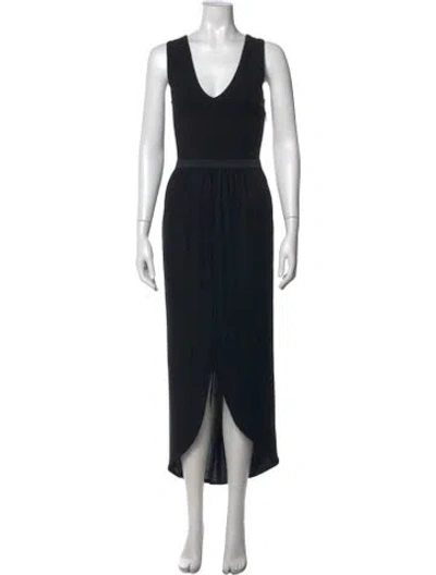 Pre-owned Derek Lam 10 Crosby V-neck Midi Length Dress In Black