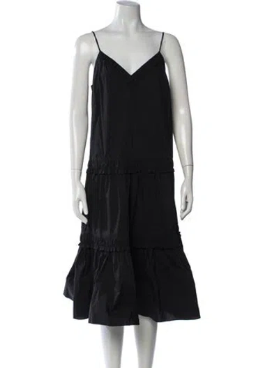 Pre-owned Derek Lam 10 Crosby V-neck Midi Length Dress In Blue