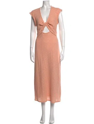 Pre-owned Derek Lam 10 Crosby V-neck Midi Length Dress In Pink