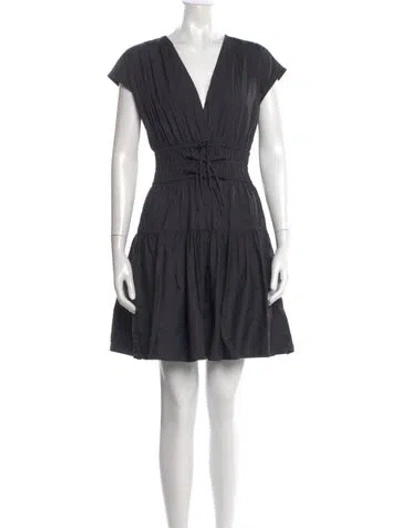 Pre-owned Derek Lam 10 Crosby V-neck Mini Dress In Black