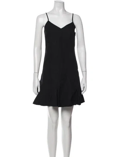 Pre-owned Derek Lam 10 Crosby V-neck Mini Dress In Black