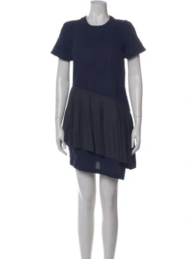 Pre-owned Derek Lam 10 Crosby V-neck Mini Dress In Blue