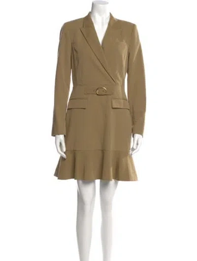 Pre-owned Derek Lam 10 Crosby V-neck Mini Dress In Neutral