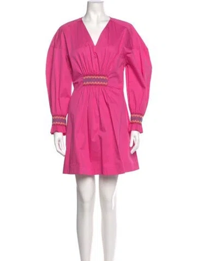 Pre-owned Derek Lam 10 Crosby V-neck Mini Dress In Pink