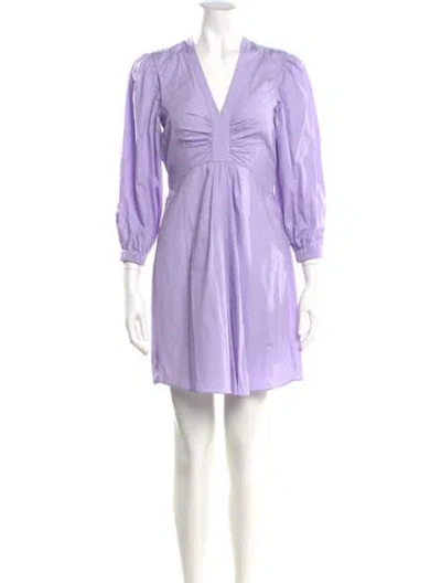 Pre-owned Derek Lam 10 Crosby V-neck Mini Dress In Purple