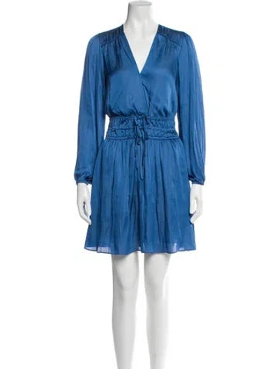 Pre-owned Derek Lam 10 Crosby V-neck Mini Dress W/ Tags In Blue