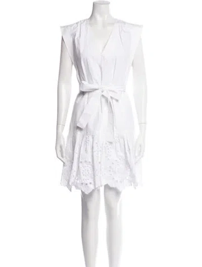 Pre-owned Derek Lam 10 Crosby V-neck Mini Dress In White