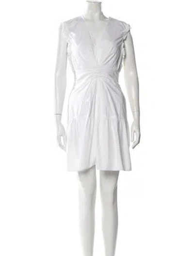 Pre-owned Derek Lam 10 Crosby V-neck Mini Dress In White