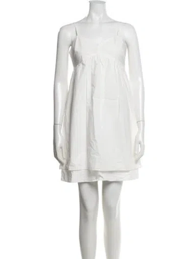 Pre-owned Derek Lam 10 Crosby V-neck Mini Dress In White