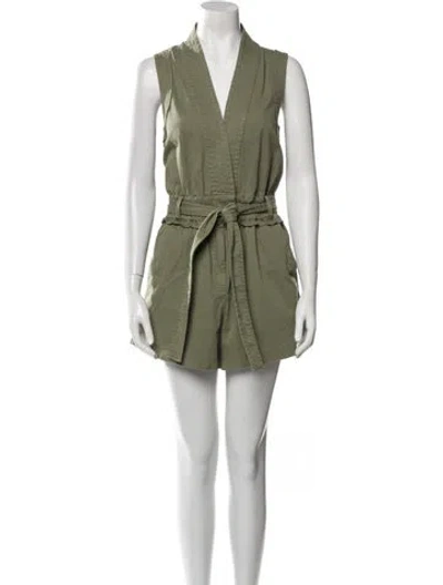 Pre-owned Derek Lam 10 Crosby V-neck Romper In Green
