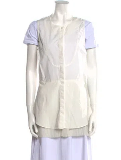 Pre-owned Derek Lam 10 Crosby V-neck Short Sleeve Tunic In Neutral