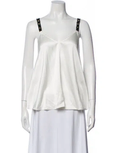 Pre-owned Derek Lam 10 Crosby V-neck Sleeveless Top In Neutral