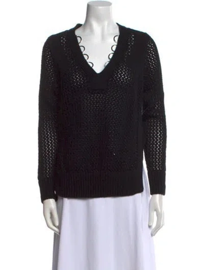 Pre-owned Derek Lam 10 Crosby V-neck Sweater In Black