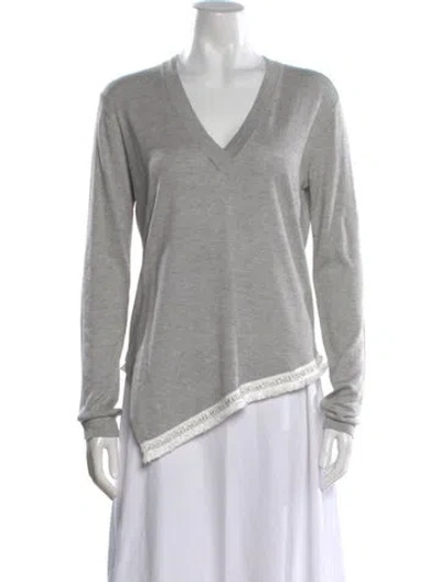 Pre-owned Derek Lam 10 Crosby V-neck Sweater In Gray