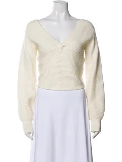 Pre-owned Derek Lam 10 Crosby V-neck Sweater In White