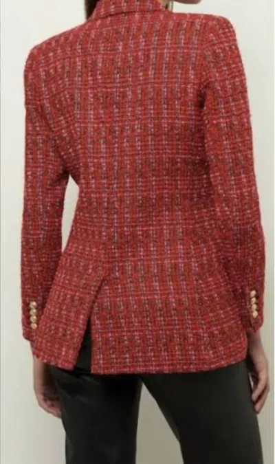 Derek Lam 10 Crosby Double-breasted Metallic Tweed Blazer In Red