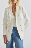 Derek Lam 10 Crosby Walter Cotton Blend Double Breasted Jacket In White