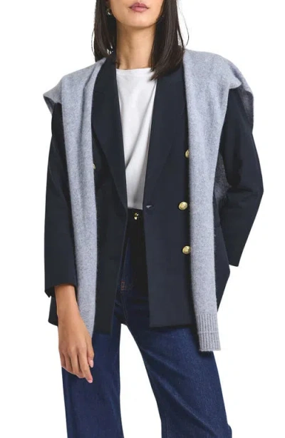 Derek Lam 10 Crosby Walter Cotton Blend Double Breasted Jacket With Shrug In Multi