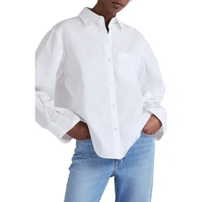 Derek Lam 10 Crosby Wesley Cotton Poplin Button-up Shirt In Optic White
