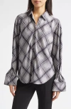 Derek Lam 10 Crosby Wesley Lattice Print Button-up Shirt In Multi