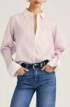 Derek Lam 10 Crosby Wesley Sequin Button-up Shirt In Primrose/oregano