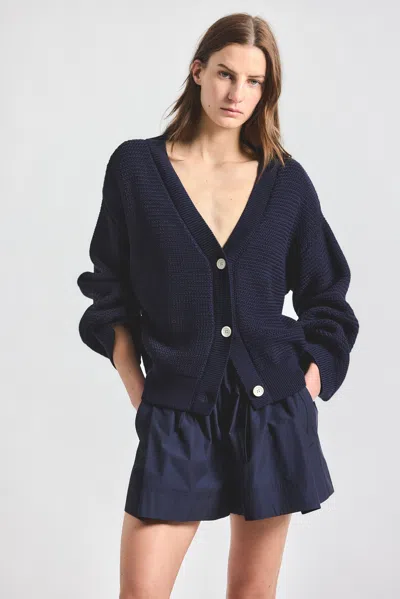 Derek Lam 10 Crosby Weston Cropped Cardigan In Blue
