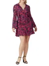 Derek Lam 10 Crosby Women's Abstract Print V Neck Mini Dress In Pink