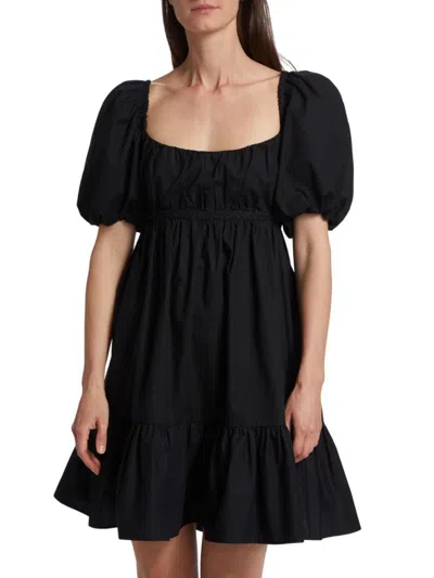 Derek Lam 10 Crosby Gerafftes Minikleid Aus Baumwollpopeline In Black