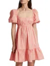 Derek Lam 10 Crosby Women's Ada Balloon Sleeve Mini A-line Dress In Rose