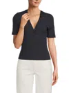 Derek Lam 10 Crosby Belle Compact Knit Twist Front Sweater In Black