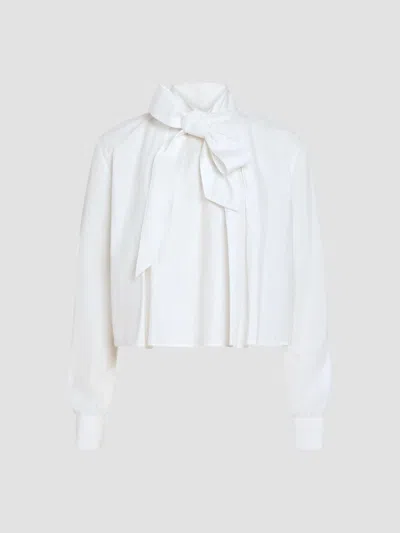 Derek Lam 10 Crosby Women's Aiden Cotton Poplin Tieneck Blouse In White