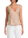 Derek Lam 10 Crosby Women's Alix Striped Linen & Silk Top In Peach Multi