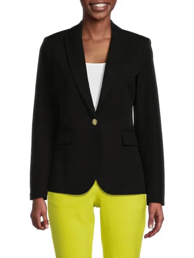 Derek Lam 10 Crosby Allie Womens Woven Long Sleeves One-button Blazer In Black