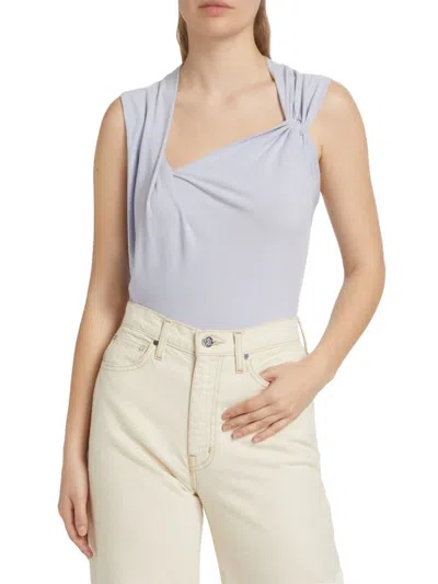 Derek Lam 10 Crosby Women's Alya Asymmetric Draped Top In Periwinkle