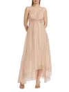 Derek Lam 10 Crosby Anna Stripe V-neck Midi Dress In Peach Multi