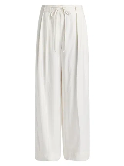 Derek Lam 10 Crosby Women's Archer Twill Wide-leg Self-belt Pants In White