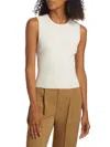 Derek Lam 10 Crosby Ariana Ribbed Muscle Top In Ivory