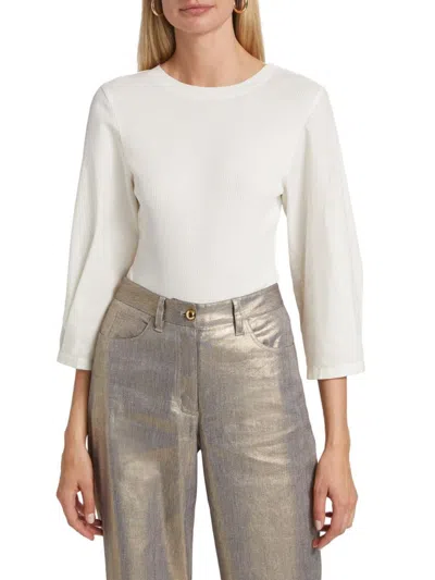 Derek Lam 10 Crosby Women's Arnaldo Mixed-media Top In White