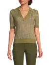 Derek Lam 10 Crosby Axelle Polo Sweater In Oregano-hyacinth In Oregano