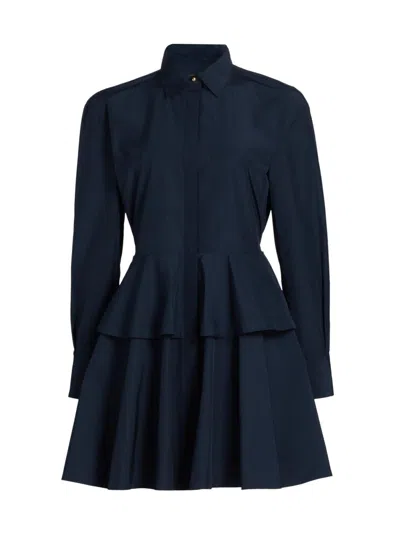 Derek Lam 10 Crosby Women's Azure Ruffled Mini-shirtdress In Blue