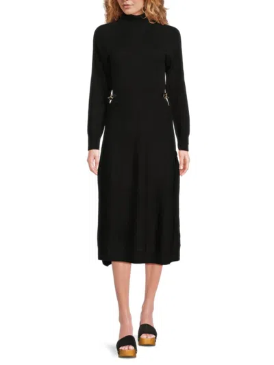 Derek Lam 10 Crosby Women's Becky Turtle Neck Wool Midi Dress In Black