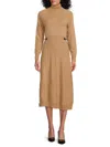 Derek Lam 10 Crosby Becky Womens Wool Midi Sweaterdress In Camel