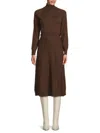 Derek Lam 10 Crosby Women's Becky Wool-cotton Midi-dress In Brown
